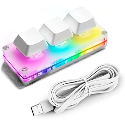 Abbildung von Ecarke OSU Tastatur 3 Tasten Gaming Tastatur, USB Mini Mechanische PC Tastaturen Programmiermakro mit Software HID Standardtastatur.(Upgrade Cherry Shaft &amp; RGB LED)