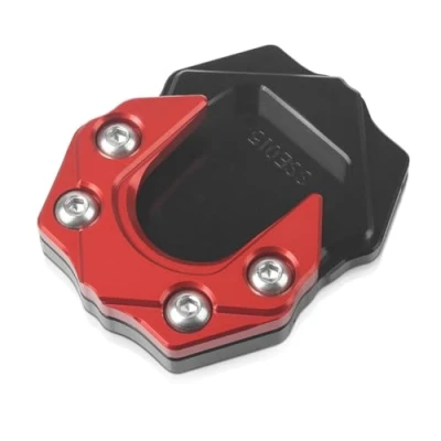 Abbildung von MZ STORE Motorrad CNC Aluminium Seitenständer Vergrößerung Platte für Vespa GTS GTV 250 300 2013 2023 Schwarz+Rot