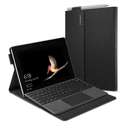 Abbildung von Spigen Stand Folio Kompatibel mit Microsoft Surface Go 4 (2023) / 3 (2021) 2 (2020) (2018) 10 Zoll Hülle Schwarz