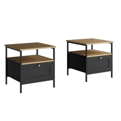 Abbildung von Vicco Nachttisch Lunis, Schwarz, 45 x 47 cm 2er Set