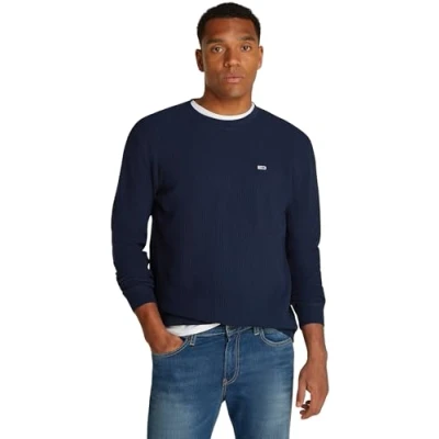 Abbildung von Tommy Jeans Waffle TEE Langarmshirt, Herren, Größe: 54, Dark night navy