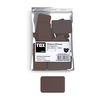 Abbildung von TOX Distance Allround Unterlegplatten, Ausgleichsplatten aus Kunststoff, belastbar bis 5 Tonnen, Polypropylen, 60 x 40 10 mm, 1 Beutel, 15 Stk., 065600111