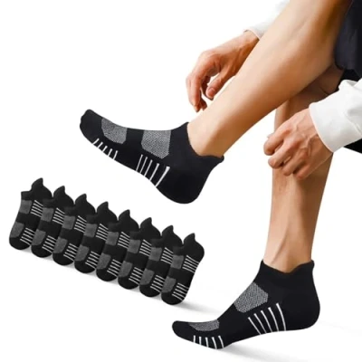 Abbildung von EKSHER Sneaker Socken Damen 39 42 Schwarz Kurze Herren 8 Paar Sportsocken Sneakersocken Laufsocken Tennissocken Anti Schweiß Running Socks Atmungsaktive Baumwolle Strümpfe