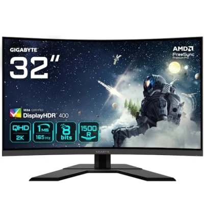 Abbildung von Gigabyte G32QC A Curved Gaming Monitor (80 cm/32 &quot;, 2560 x 1440 px, QHD, 1 ms Reaktionszeit, 165 Hz, VA LCD)