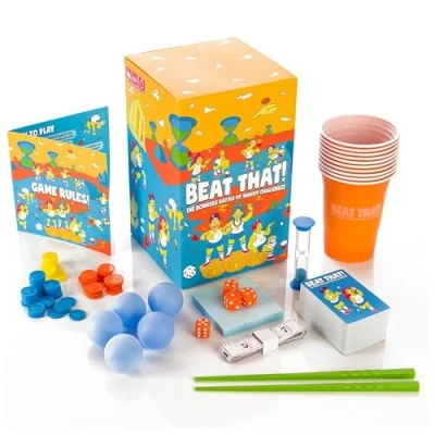 Abbildung von GUTTER GAMES Beat That! The Bonkers Battle of Wacky Challenges [Family Party Game for Kids &amp; Adults, English]