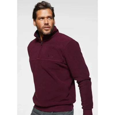 Abbildung von Mans World Fleecepullover, mit Troyerkragen