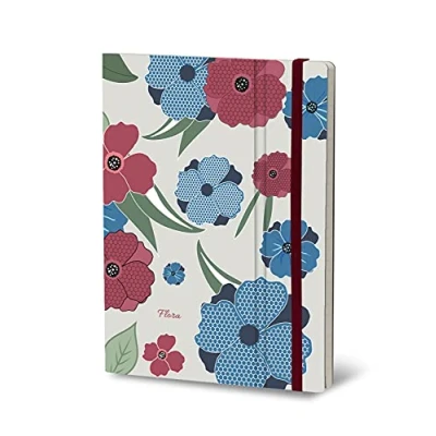 Abbildung von Stifflex Premium FLORA POPPY Notizbuch / 15 x 21 cm L Notebook Journal Tagebuch Täglichen Notizblock/Hardcover und Elastisch/FSC Zertifiziert/ Made in Italy