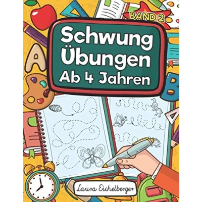 Abbildung von Schwungübungen Ab 4 Jahren Band 2: Übungsheft Mit Zur Erhöhung Der Konzentration, Augen Hand Koordination Und Feinmotorik Ihres ... Für Den Kindergarten Als Geschenk!