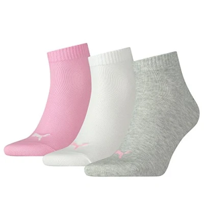 Abbildung von Puma Unisex 3ER PACK Quarter Socken, Damen, Größe: 38 42, Rosa/kombi