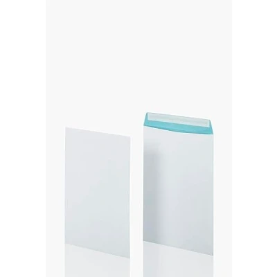 Abbildung von Bong Versandtasche B4 (100 Stück), haftklebende Versandtaschen ohne Fenster, fadenverstärkte weiße mit blauem Innendruck, 353 x 250 x1mm, 130g/m², Mittel