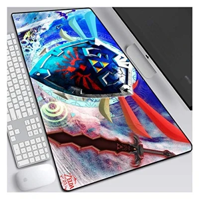 Abbildung von Mauspad Legende von Zelda Speed ​​Gaming Mousepad XXL 900 x 400mm Großformat 3 mm Dicke Basis Perfekte Präzision und Geschwindigkeit, K