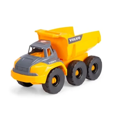 Abbildung von Dickie Toys Volvo Kipplaster Tough Hauler (26 cm) Spielzeug Muldenkipper für Kinder ab 3 Jahre mit Freilauf und beweglicher Ladefläche, als Sandspielzeug geeignet