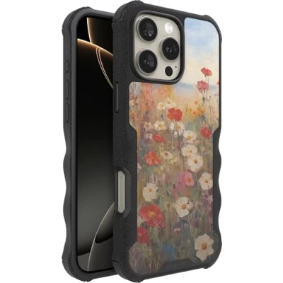Abbildung von Smartish® Gripzilla magnetische Schutzhülle für iPhone 16 Pro Max, kompatibel mit MagSafe [robust und robust], robuste Panzerhülle, sturzgeprüfter Schutz Apple Wildblumenfelder