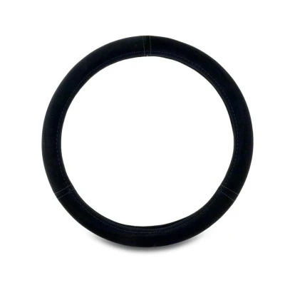 Abbildung von +PWR Car Parts Lenkradbezug Modell Nubuk Schwarz Universal für Pkw Lenkräder von 37 bis 39 cm. rutschfest. Hergestellt aus 100% hochwertigem Polyester.
