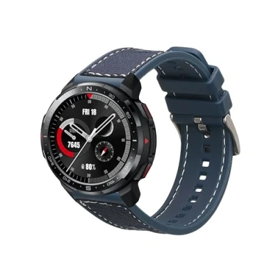 Abbildung von kwmobile Armband kompatibel mit Honor Watch GS Pro Band Aus Nylon und Silikon Fitnesstracker Sportarmband Dunkelblau Innenmaße 14 22 cm