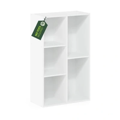 Abbildung von Furinno Luder Regal ohne Werkzeug, 5 Würfel, Weiß