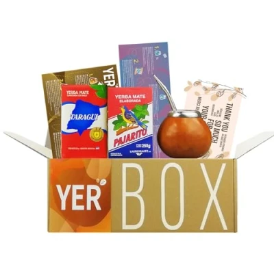 Abbildung von YERBOX Yerba Mate Tee Set: Pajarito Traditional 250g + Taragui Becher Kürbis Kalebasse Bombilla Edelstahl Reinigungsbürste