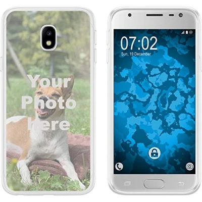 Abbildung von PhoneNatic Case kompatibel mit Galaxy J3 2017 Personalisierte Handyhülle clear zum selbst gestalten eigenem Foto