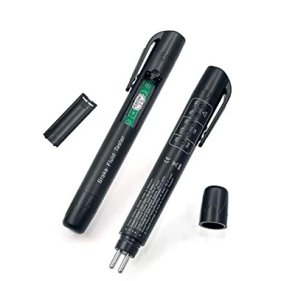 Abbildung von OurLeeme Bremsflüssigkeit Bremsflüssigkeitsprüfer, Tester Detektor 5 LED Auto Diagnostic Bremsen Prüfstift Tragbare Fahrzeug Brake für DOT3 DOT4