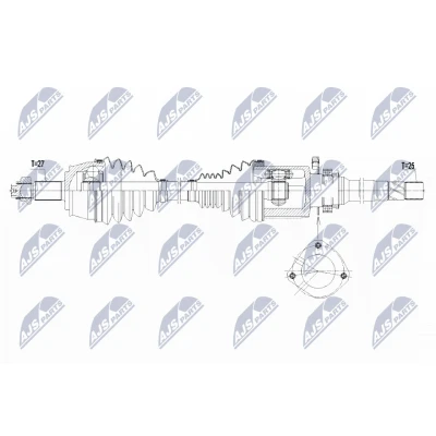 Abbildung von NTY NPW CH 040 Antriebswelle Vorderachse rechts 972 Automatikgetriebe JEEP: Compass
