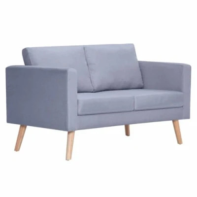 Abbildung von vidaXL Sofa 2 Sitzer Stoff Hellgrau