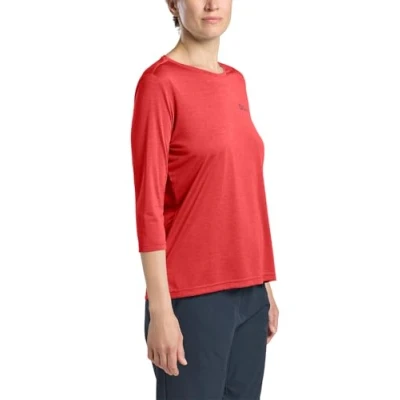Abbildung von Jack Wolfskin Crosstrail 3/4 Langarmshirt, Damen, Größe: XXL, Vibrant red