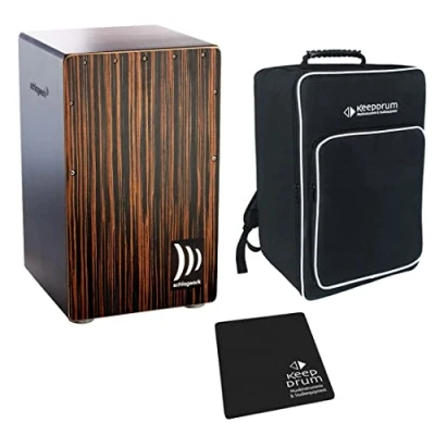 Abbildung von Schlagwerk CP 432 Cajon 2inOne Deluxe Makassar + keepdrum Gig Bag 01 Pad