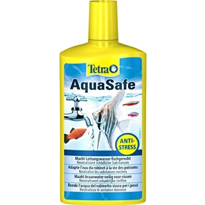 Abbildung von Tetra AquaSafe Qualitäts Wasseraufbereiter für fischgerechtes und naturnahes Aquariumwasser, neutralisiert fischschädliche Stoffe im Leitungswasser, 500 ml Flasche