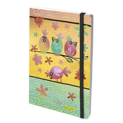 Abbildung von Online Bullet Journal dotted A5 mit Gummiband CHICKEN, 120 g/m² FSC Papier, 144 Innenseiten Notizbuch gepunktet Soft Cover, Tagebuch für Notizen, Skizzen, Lettering