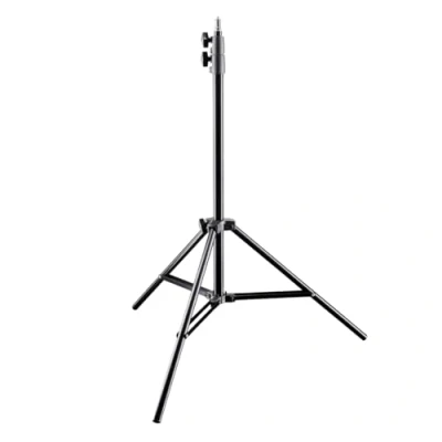 Abbildung von Walimex pro AIR 200 Lampenstativ 200cm Lichtstativ mit Luftfederung Höhe max cm, 4,5 kg Traglast, Aluminium, Leuchtenstativ für Fotografie Studio Outdoor, Schwarz