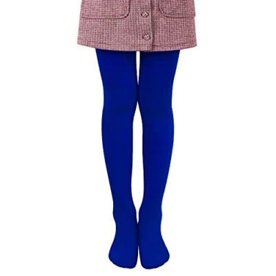 Abbildung von L&amp;K II Mädchen Ballett Strumpfhose Tanzstrumpfhose mit Fuß 80 DEN Blickdicht Mikrofaser Farbig 27251 Königsblau 110/116