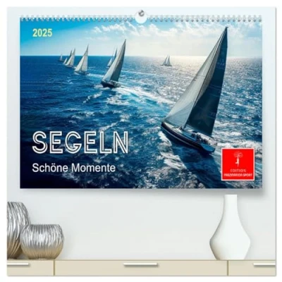 Abbildung von Segeln schöne Momente (hochwertiger Premium Wandkalender 2025 DIN A2 quer), Kunstdruck in Hochglanz