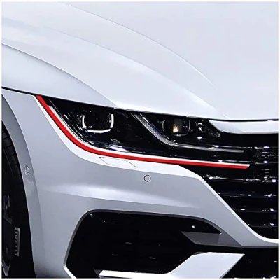 Abbildung von Devil Eye® Scheinwerferfolie rot Zierstreifen Dekor Dekorleiste Folie Flexibel für Scheinwerfer Kfz Auto Zubehör Selbstklebend KX004 (Kompatibel mit VW Arteon ab 2017)