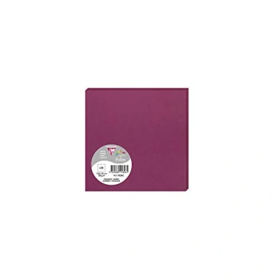 Abbildung von Clairefontaine 11826C Packung mit 25 Karten Pollen 13,5x13,5cm, 210g, ideal für Korrespondenz und Einladungen, Himbeere, 1 Pack