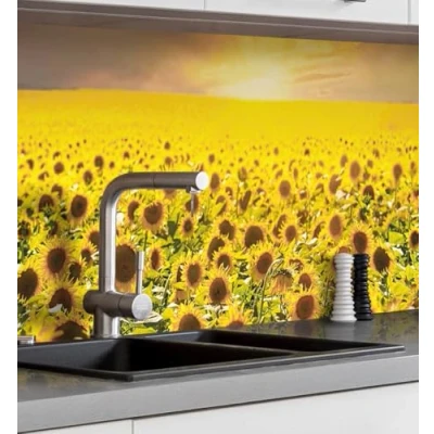 Abbildung von MyMaxxi Küchenrückwand Folie selbstklebend matt einfache Montage ohne Bohren 0,4mm stark Versteift Motiv Blume 07 60cm hoch Spritzschutz Küche Klebefolie Natur Wiese 400 x