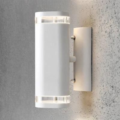 Abbildung von Konstsmide Modena 7512 250 Wandleuchte B: 9cm T: 14,5cm H: 23,5cm / 2x35W IP44 lackiertes Aluminium matt weiss