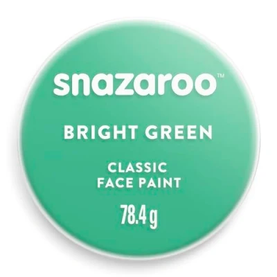 Abbildung von Snazaroo 1175444 Kinderschminke, hautfreundliche hypoallergene Gesichtschminke auf Wasserbasis, wasservermalbar, parabenfrei, 75ml Topf Leuchtengrün