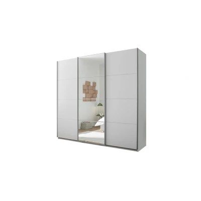 Abbildung von Schwebetürenschrank mit Spiegel weiß 215 cm 3 türig CARANO