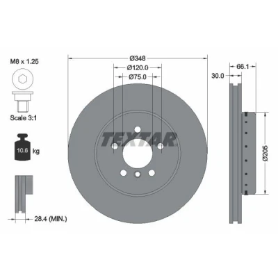 Abbildung von TEXTAR PRO+ 92265725 Bremsscheibe BMW: 5 Touring, Limousine, 6 Gran Coupe