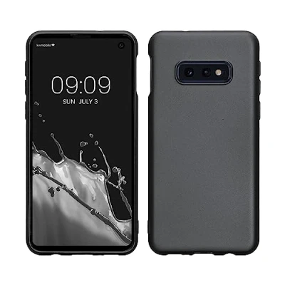 Abbildung von kwmobile Case kompatibel mit Samsung Galaxy S10e Hülle Schutzhülle aus Silikon metallisch schimmernd Handyhülle Metallic Grau