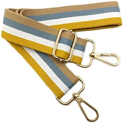 Abbildung von Verstellbarer Schultergurt für Taschen Gelb, Taschengurte zum Wechseln, Taschengurt Breit mit Karabiner Gold, 80 130 cm Tragegurt Tasche Damen Umhängegurte, Moderne Handtasche, 3.8cm, 06