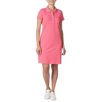 Abbildung von Nautica Damen Easy Classic Short Sleeve Stretch Cotton Polo Dress Lässiges Kleid, Rouge Pink, Mittel