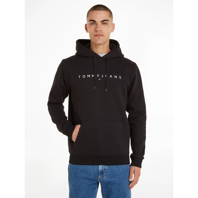 Abbildung von Tommy Jeans Linear LOGO Hoodie Sweatshirt, Herren, Größe: XL, Black