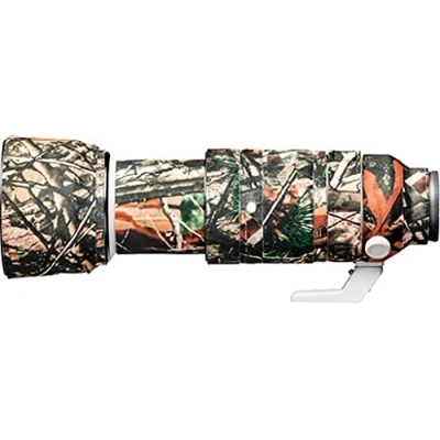 Abbildung von easyCover Lens Oak Objektivschutz Schutz für Ihr Kameraobjektiv Geeignet Sony FE 100 400mm F4.5 5.6 GM OSS Wald Camouflage