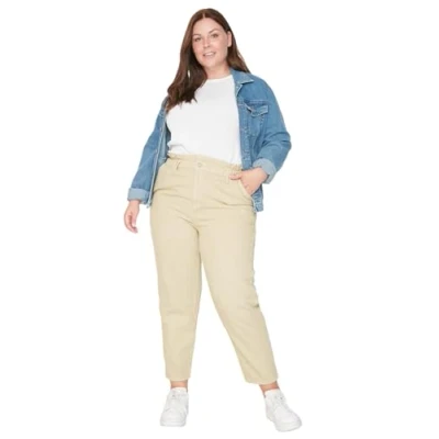 Abbildung von Trendyol Damen Gerade Hohe Taille Plus Size Jeans