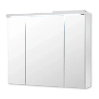 Abbildung von POOL Spiegelschrank Bad mit LED Beleuchtung in Artisan Eiche Optik, Weiß Moderner Badezimmerspiegel Schrank viel Stauraum 60 x 68 20 cm (B/H/T)
