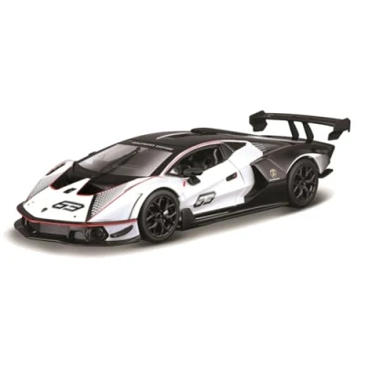 Abbildung von Bburago Sammlerauto Racing Lamborghini Essenza SCV12, weiß/schwarz, Maßstab 1:24