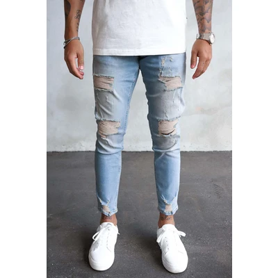 Abbildung von 2Y Premium Bequeme Jeans &quot;2Y Herren Destroyed Cropped Skinny Fit Denim&quot;, (1 tlg.)