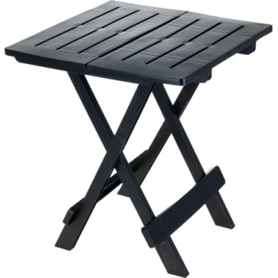 Abbildung von Bambelaa! Campingtisch Klappbar Klein Leicht Plastik Klapptisch Kunststoff Outdoor Garten Balkon Beistelltisch Wetterfest Schwarz/Anthrazit (ca. 44 x 50 cm)