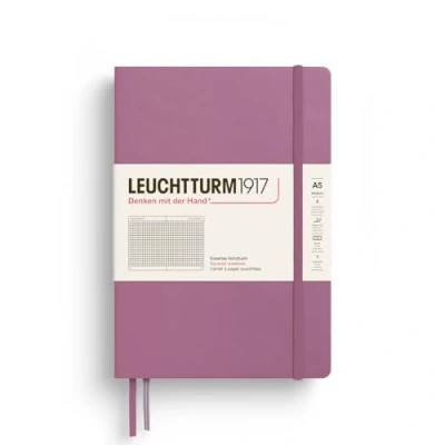 Abbildung von LEUCHTTURM1917 372187 Notizbuch Medium A5, Hardcover Schreibbuch, 251 nummerierte Seiten, Dusty Rose, kariert